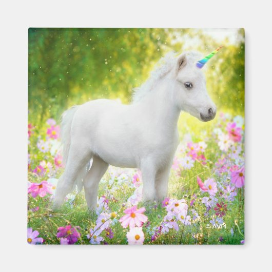 White Pony Unicorn Magnet (Vorne)