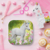 White Pony Unicorn Pappteller (Party)