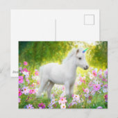 White Pony Unicorn Postkarte (Vorne/Hinten)