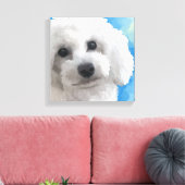 White Poodle Art Leinwanddruck (Insitu (Wohnzimmer))