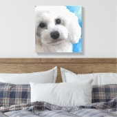 White Poodle Art Leinwanddruck (Insitu (Schlafzimmer))