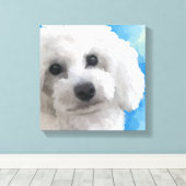 White Poodle Art Leinwanddruck (Insitu (Holzboden))