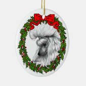 White Poodle Art von Glenda S. Harlan Keramik Ornament (Rechts)