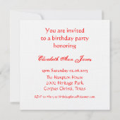 White Poodle auf Scooter Einladung (Rückseite)