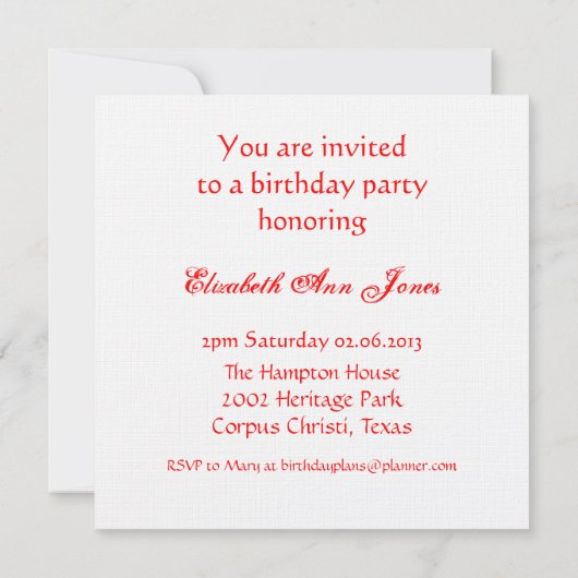 White Poodle auf Scooter Einladung (Rückseite)