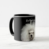 White Poodle Bad Hair Day Tasse (Vorderseite Links)