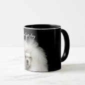 White Poodle Bad Hair Day Tasse (VorderseiteRechts)