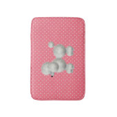 White Poodle Bath Mat Badematte (Vorderseite Vertikal)