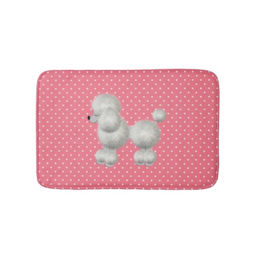 White Poodle Bath Mat Badematte (Vorderseite)