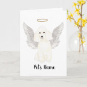 White Poodle Beileid Memorial Bracelet Karte (Gelbe Blume)