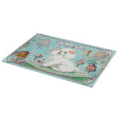 White Poodle Cupcake Tee Party Schneidebrett (Ecke)