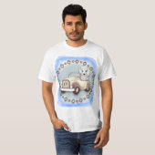 White Poodle Driving Car T - Shirt (Vorne ganz)