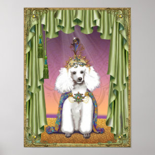 White Poodle Fernost Princess Poster Print