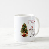White Poodle Funny Christmas Dog mit Baum Kaffeetasse (VorderseiteRechts)