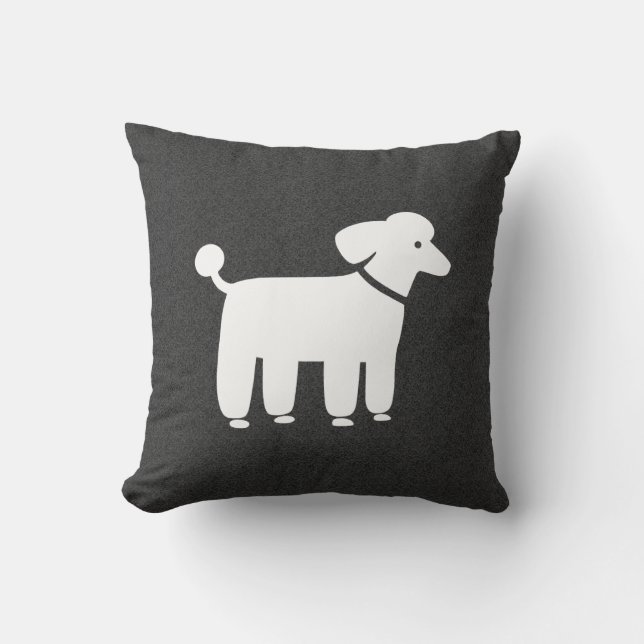 White Poodle Graphic Kissen (Vorderseite)