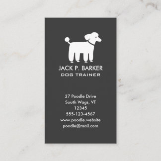 White Poodle Graphic Visitenkarte