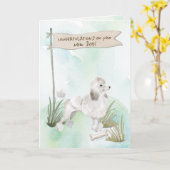 White Poodle Herzlichen Glückwunsch zum neuen Hund Karte (Gelbe Blume)