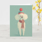 White Poodle Holiday Greeting Karte (Gelbe Blume)