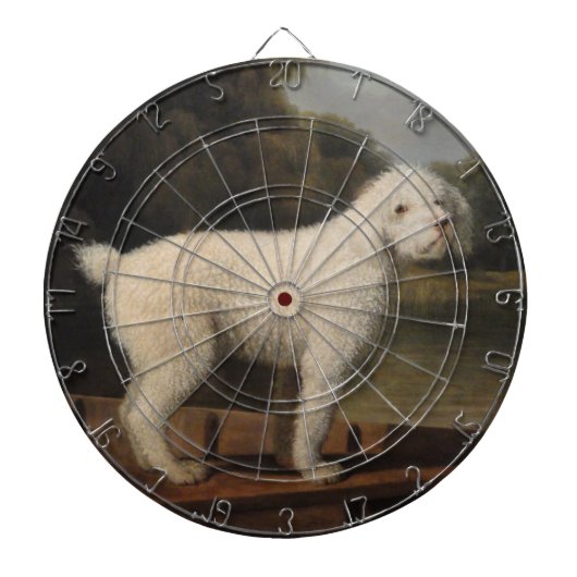 White Poodle in a Punt (von George Stubbs) Dartscheibe (vorne)
