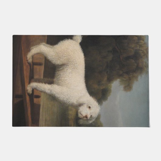 White Poodle in a Punt (von George Stubbs) Fußmatte (Vorderseite)