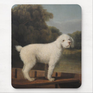 White Poodle in a Punt (von George Stubbs) Mousepad