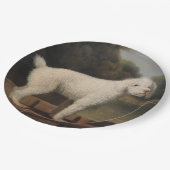 White Poodle in a Punt (von George Stubbs) Pappteller (Schrägansicht)