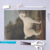 White Poodle in a Punt (von George Stubbs) Seidenpapier (Handwerk)