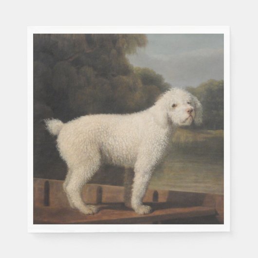 White Poodle in a Punt (von George Stubbs) Serviette (Vorderseite)