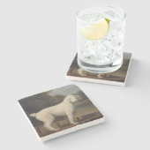 White Poodle in a Punt (von George Stubbs) Steinuntersetzer (Seitenansicht)