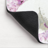 White Poodle in Lilacs Kunst und Geschenke Mousepad (Ecke)
