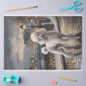 White Poodle in Paris Malerei Decoupage Seidenpapier (Basteln)