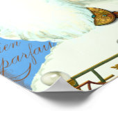 White Poodle King Poster Print (Ecke)