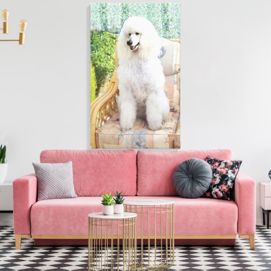 White Poodle Leinwanddruck (Insitu (Wohnzimmer))