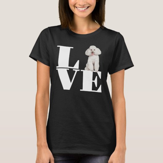 White Poodle Lover Premium T-Shirt (Vorderseite)