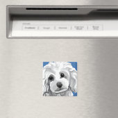 White Poodle Magnet (In Situ (Geschirrspüler))