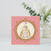 White Poodle Marie Antoinette Einladung (Stehend Vorderseite)