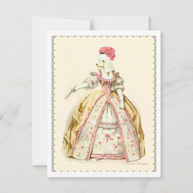 White Poodle Marie Antoinette Französisch Mode (Vorderseite)