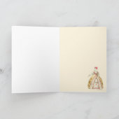 White Poodle Marie Antoinette Französischer Mode Karte (Innenseite)