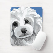 White Poodle Mousepad (Mit Mouse)
