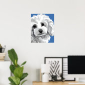 White Poodle Poster (Heimbüro)