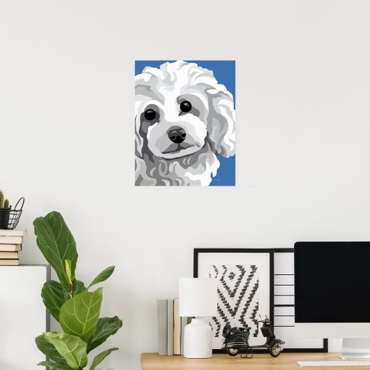 White Poodle Poster (Heimbüro)