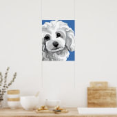 White Poodle Poster (Küche)