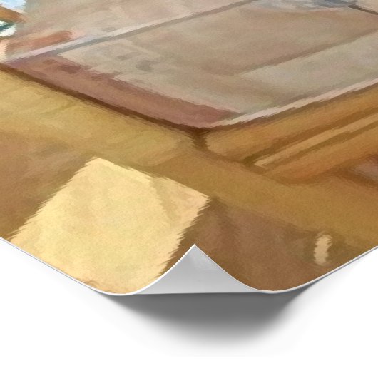 White Poodle Poster (Ecke)