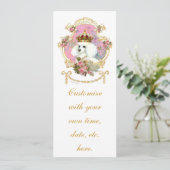 White Poodle Princess n Pink Roses (Stehend Vorderseite)