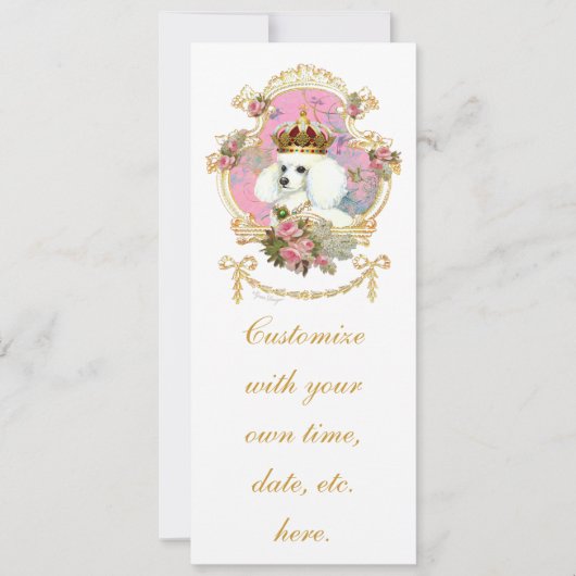 White Poodle Princess n Pink Roses (Vorderseite)