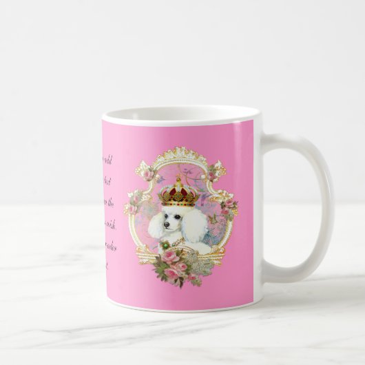 White Poodle Princess n Pink Roses Kaffeetasse (Rechts)