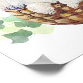 White Poodle Puppy in einem Korb Art Print Poster (Ecke)