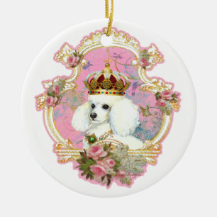White Poodle Queen Weihnachtsschmuck