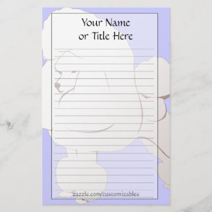 White Poodle Stationery Briefpapier