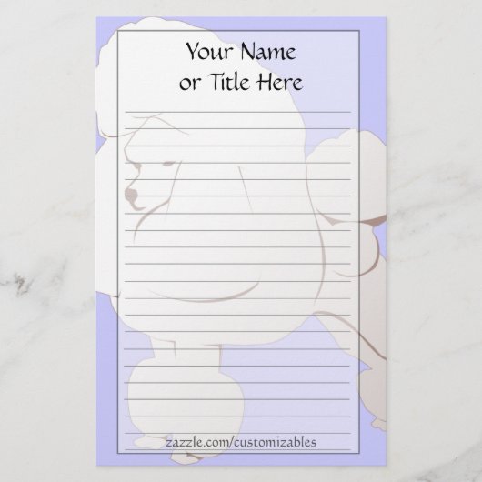 White Poodle Stationery Briefpapier (Vorderseite)